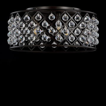 Gabrielle 19" Metal/Crystal LED Flush Mount Ceiling Light - JONATHAN Y